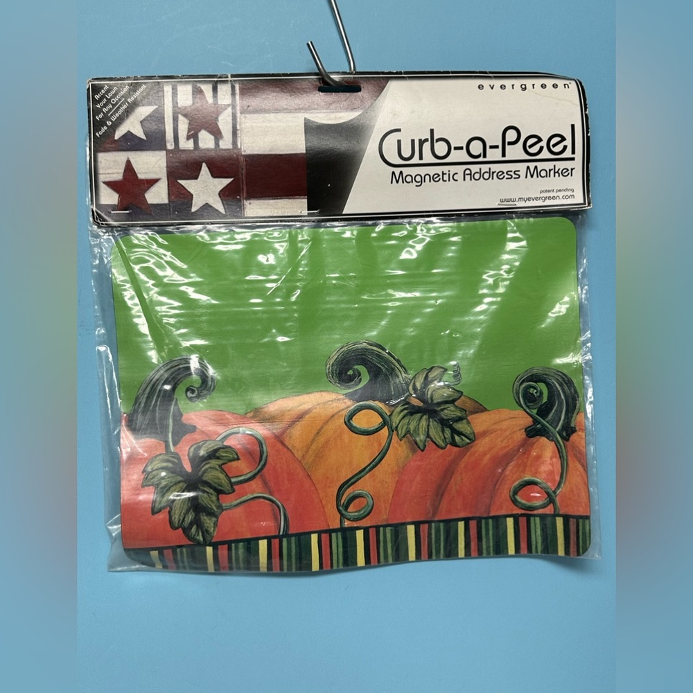 Home interiors Retired Magnetic Address Marker -pumpkins pattern